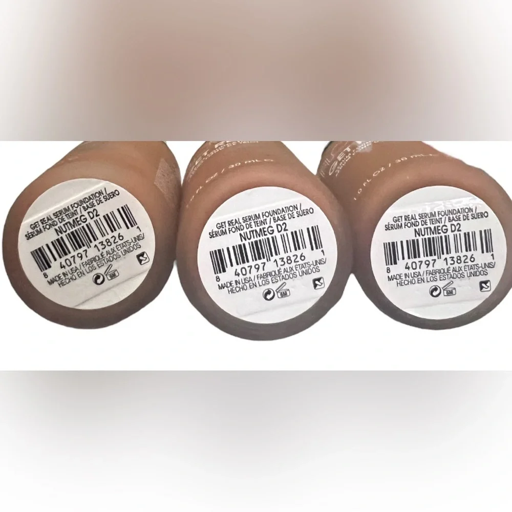 Flower Get Real Serum Foundation  Nutmeg Face Makeup Buildable lot of 3 NEW